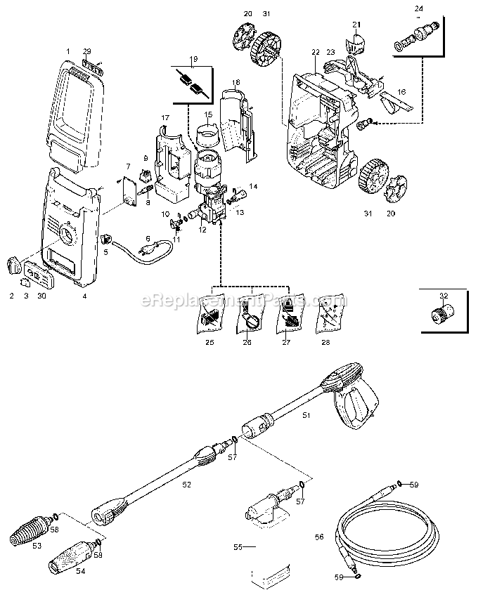 Black and Decker BW14-B2C (Type 1) Pressure Washer Power Tool Page A Diagram